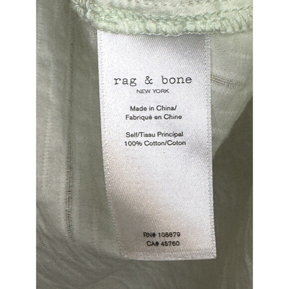 Rag & Bone Kristine Collared Pinstripe Top, Size Small Very Faint Green - Picture 5 of 6